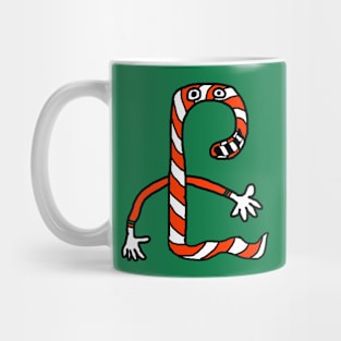 Christmas Candy Cane Worm Mug